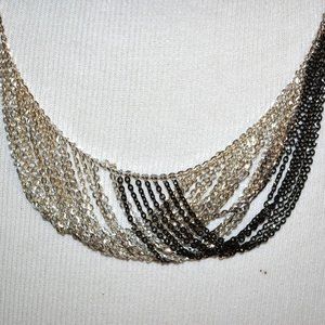 La dea Bendata "Black Curtain" Sterling Silver 16" Necklace